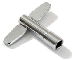 A drum key, used to adjust drum kits